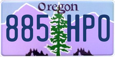 OR license plate 885HPO