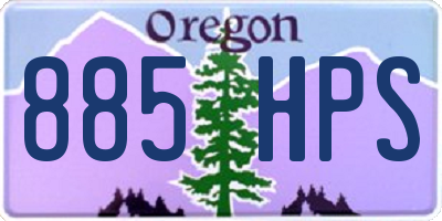 OR license plate 885HPS