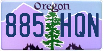 OR license plate 885HQN