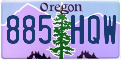OR license plate 885HQW