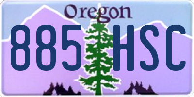 OR license plate 885HSC