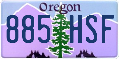 OR license plate 885HSF