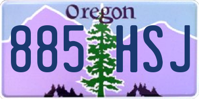 OR license plate 885HSJ