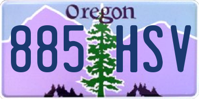 OR license plate 885HSV