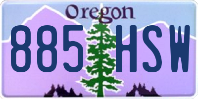 OR license plate 885HSW