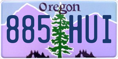 OR license plate 885HUI