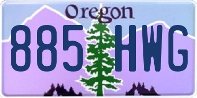 OR license plate 885HWG
