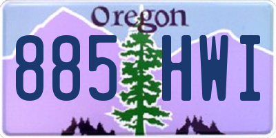 OR license plate 885HWI