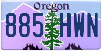 OR license plate 885HWN