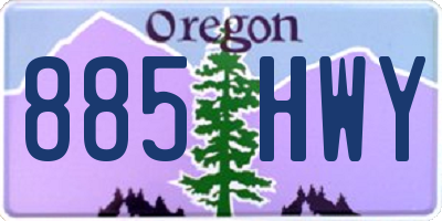 OR license plate 885HWY