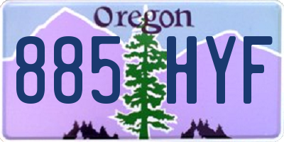 OR license plate 885HYF