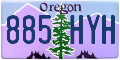 OR license plate 885HYH