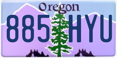 OR license plate 885HYU
