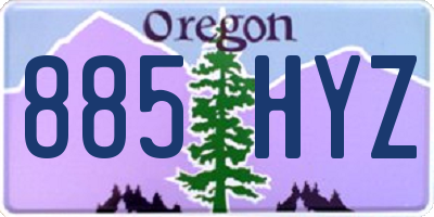OR license plate 885HYZ