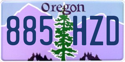 OR license plate 885HZD