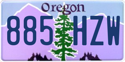 OR license plate 885HZW