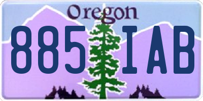 OR license plate 885IAB