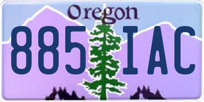 OR license plate 885IAC