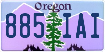 OR license plate 885IAI