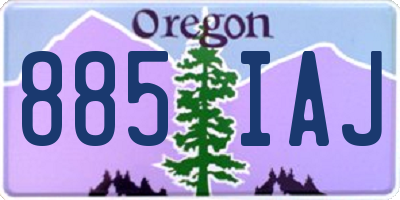 OR license plate 885IAJ