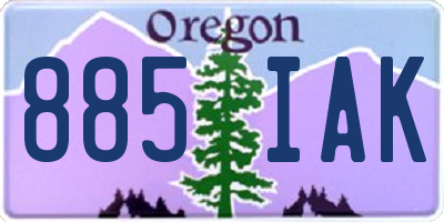 OR license plate 885IAK