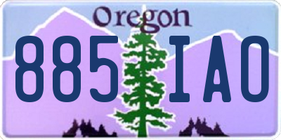 OR license plate 885IAO