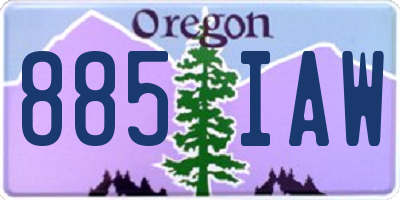 OR license plate 885IAW