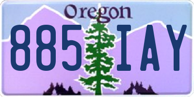 OR license plate 885IAY