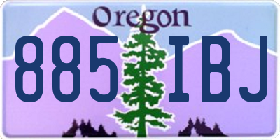 OR license plate 885IBJ