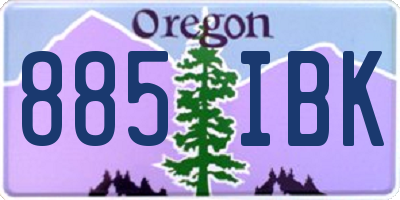 OR license plate 885IBK