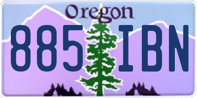 OR license plate 885IBN