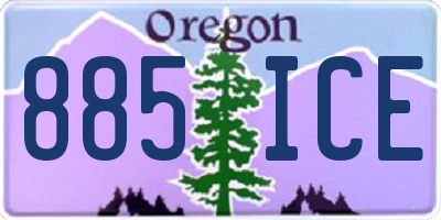 OR license plate 885ICE