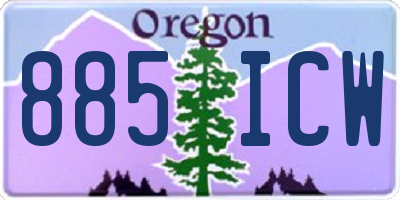 OR license plate 885ICW