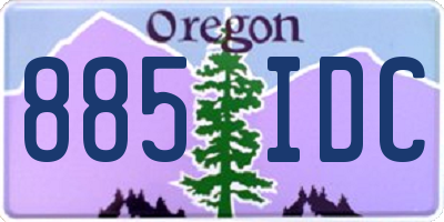OR license plate 885IDC