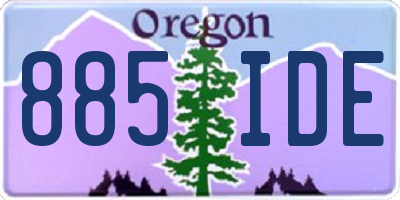 OR license plate 885IDE