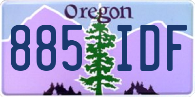 OR license plate 885IDF