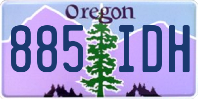 OR license plate 885IDH