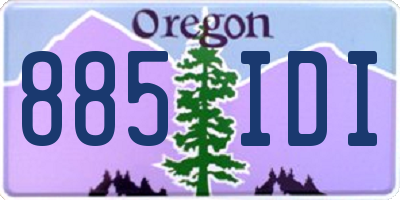 OR license plate 885IDI