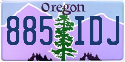 OR license plate 885IDJ