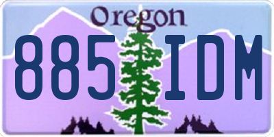 OR license plate 885IDM