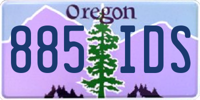 OR license plate 885IDS