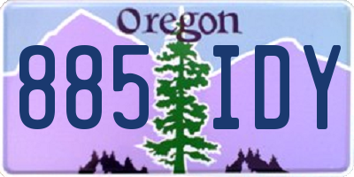 OR license plate 885IDY