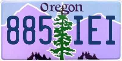 OR license plate 885IEI