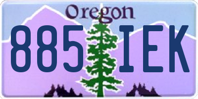 OR license plate 885IEK