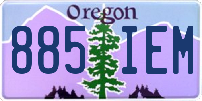 OR license plate 885IEM