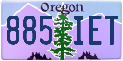 OR license plate 885IET