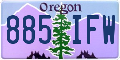 OR license plate 885IFW