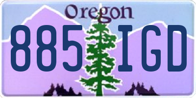 OR license plate 885IGD