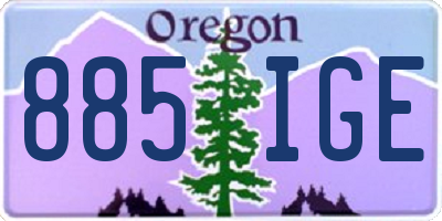 OR license plate 885IGE