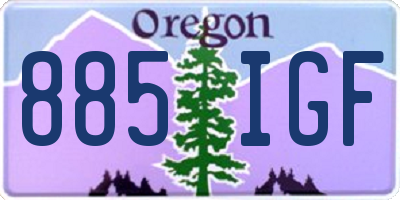 OR license plate 885IGF